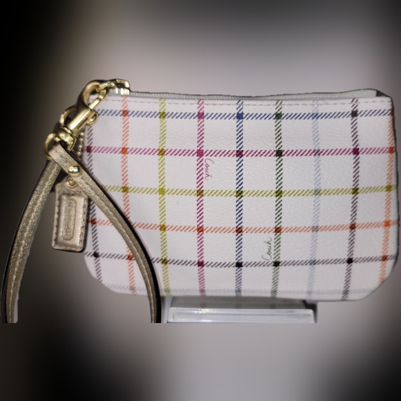 Coach Handbags - Coach White Multicolor Plaid Women's Wallet NEW.